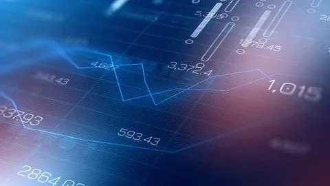 Traders use charts to analyze market data and make decisions on trades Stock Illustration