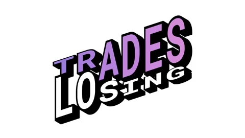 TRADES vs LOSING, 3D Text Animation in Isometric View with Opposite Word Motion Stock Footage 314264134