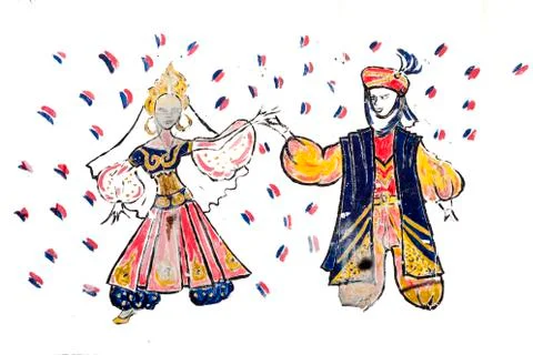 Tradiitional Wedding Drawing Foto stock