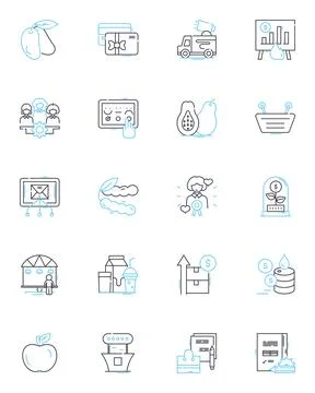 Trading activities linear icons set. Stocks, Forex, Commodities, Futures Stock-Illustration