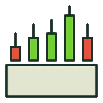Trading Analysis Candlestick Chart vector Candle Graph colored icon or sign Stock Illustration