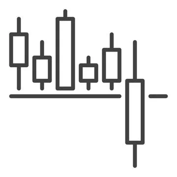 Trading Analysis vector Breakout Candlestick Chart icon or sign in outline .. 스톡 일러스트