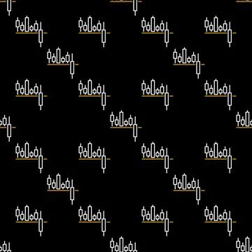 Trading Analysis vector Breakout Candlestick Chart seamless pattern in outl.. Stock Illustration