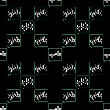 Trading Analysis vector Candlestick Chart in Speech Bubble seamless pattern.. Stock Illustration