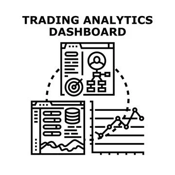 Trading analytics dashboard concept vector illustration Stock Illustration