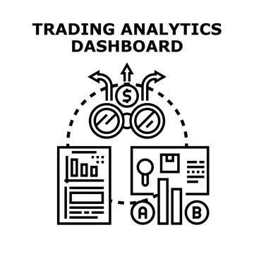 Trading analytics dashboard for market data analysis and business strategy 库存插图