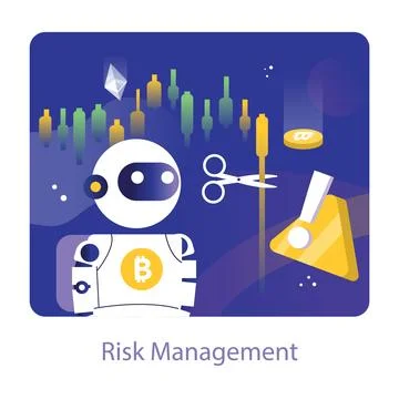 Trading and Crypto Bot concept. Flat vector illustration. Stock Illustration