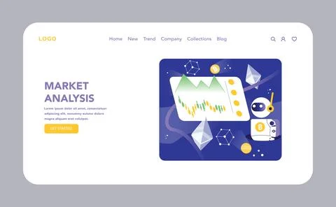 Trading and Crypto Bot concept. Flat vector illustration. イラスト素材