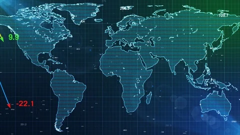 Trading and map world abstract financial chart Video stock 123153800
