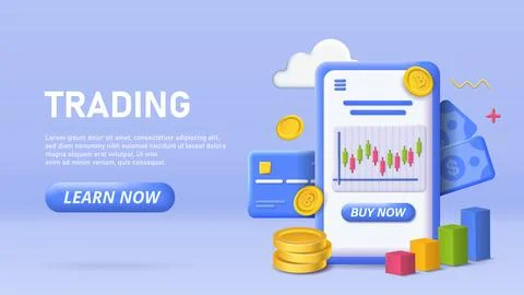 Trading app interface concept. Vector illustration Stock Illustration