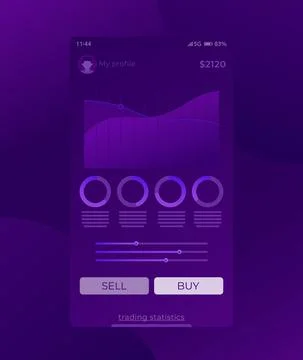 Trading app, mobile ui design vector Illustrazione stock