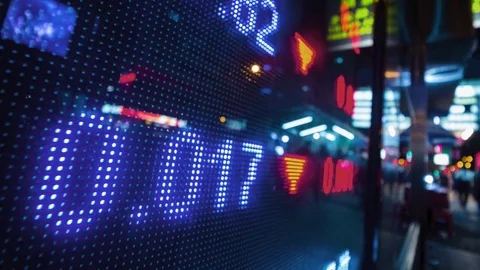 Trading Board With Street Reflections Stock Footage 78502255
