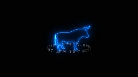 Trading bull icon Video stock 159486642