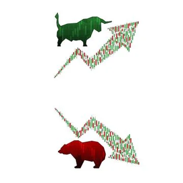 Trading candles arrows Stock Illustration