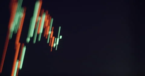 Trading candlestick pattern animation on screen close up Stock Footage 254134768