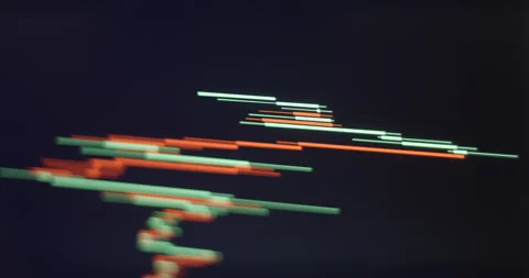 Trading candlestick pattern animation on screen close up, vertical Stock Footage 254135122