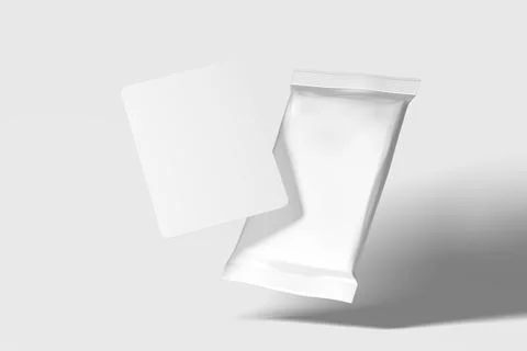 Trading Card Packaging 3D Rendering White Blank Mockup Stock Illustration