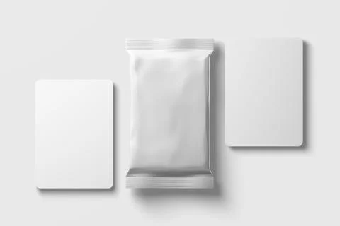 Trading Card Packaging 3D Rendering White Blank Mockup Stock Illustration