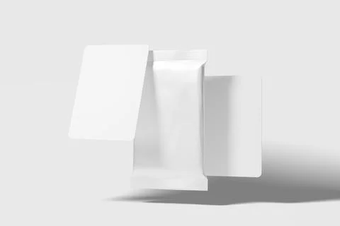 Trading Card Packaging 3D Rendering White Blank Mockup Illustrazione stock