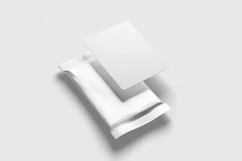 Trading Card Packaging 3D Rendering White Blank Mockup Stock Illustration