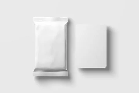 Trading Card Packaging 3D Rendering White Blank Mockup Stock Illustration