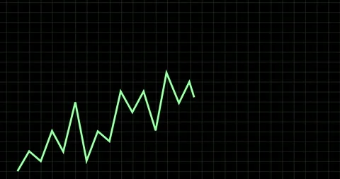 Trading, chart and line on dashboard for performance tracker, live asset price Stock Footage 343630938