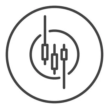 Trading Chart in Circle vector Trading and Investment icon or symbol in thi.. 스톡 일러스트