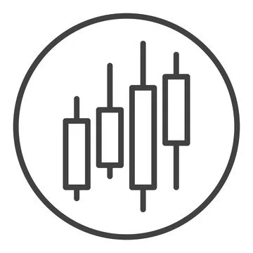 Trading Chart in Circle vector Trading and Investment icon or symbol in thi.. 스톡 일러스트