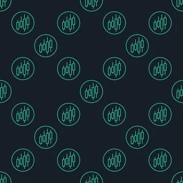 Trading Chart in Circle vector Trading and Investment seamless pattern in t.. Stock Illustration