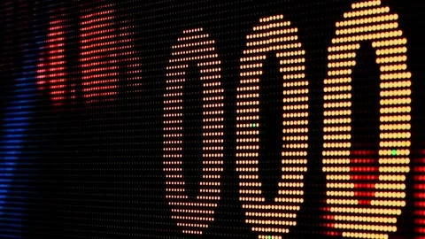 Trading charts and data on digital screen. Display of Stock market quotes Video stock 255482637