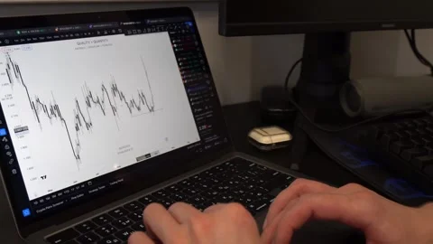 Trading crypto and forex chart Stock Footage 255515840