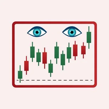 Trading eyes watching chart Stock Illustration