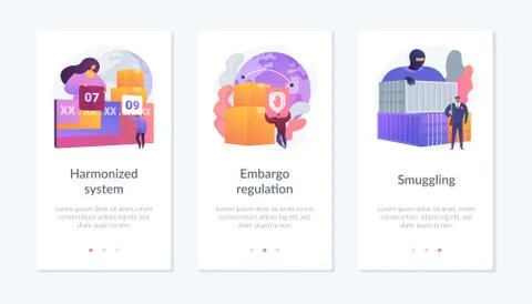 Trading goods limitations app interface template. Illustrazione stock