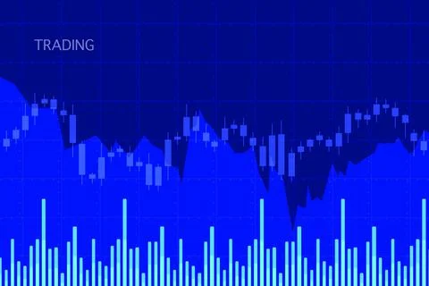 Trading graph in blue background Stock Illustration