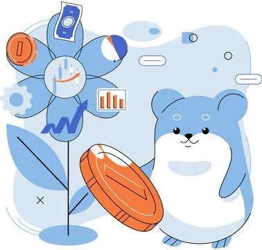 Trading hamster, user who does not understand economics and finance Stock Illustration