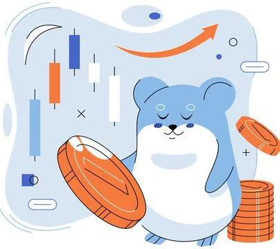 Trading hamster, user who does not understand economics and finance Stock Illustration