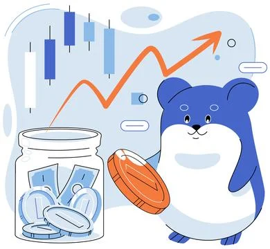 Trading hamster, user who does not understand economics and finance Stock Illustration