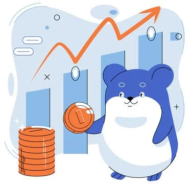 Trading hamster, user who does not understand economics and finance Illustrazione stock