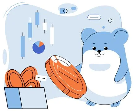 Trading hamster, user who does not understand economics and finance Stock Illustration