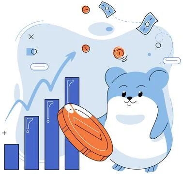 Trading hamster, user who does not understand economics and finance Stock Illustration