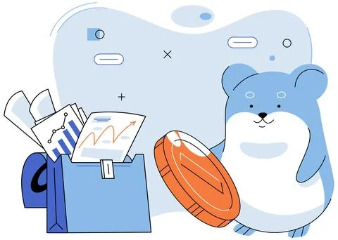 Trading hamster, user who does not understand economics and finance Illustrazione stock