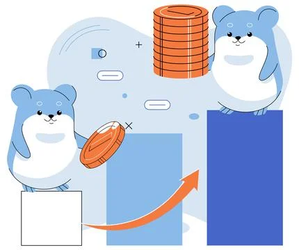 Trading hamster, user who does not understand economics and finance Illustrazione stock