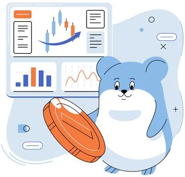 Trading hamster, user who does not understand economics and finance Illustrazione stock