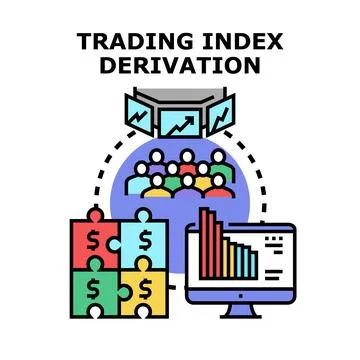 Trading index derivation process and financial analysis Stock Illustration