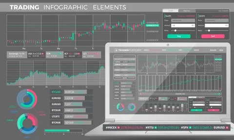 Trading Infographic Elements Illustrazione stock