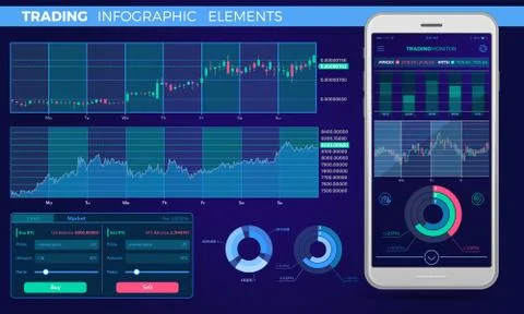 Trading Infographic Elements Stock Illustration