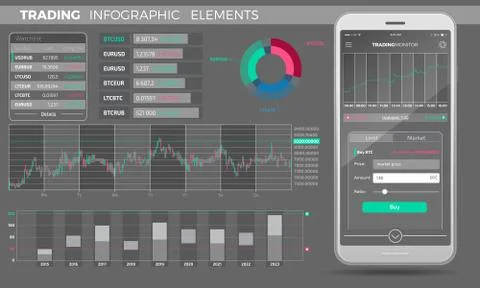 Trading Infographic Elements Illustrazione stock