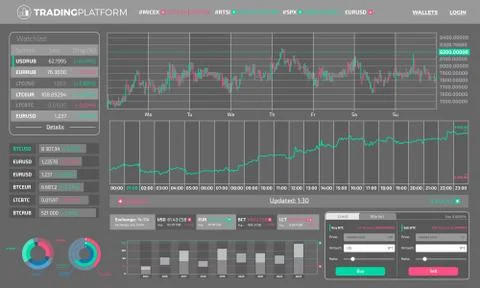 Trading Infographic Elements Stock Illustration