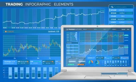 Trading Infographic Elements 스톡 일러스트