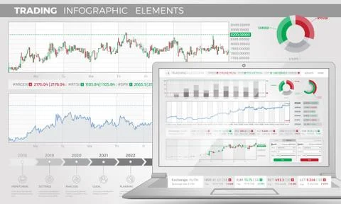 Trading Infographic Elements Illustrazione stock